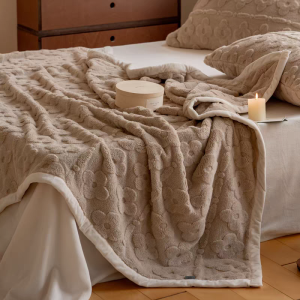 Floral Embossed Plush Blanket